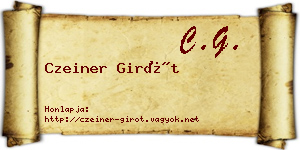 Czeiner Girót névjegykártya